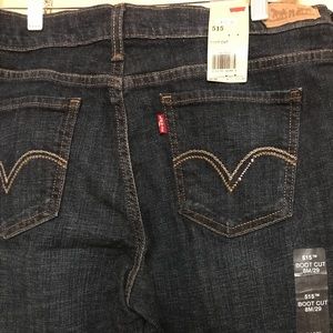 Levis 515 Boot Cut Mid Rise Dark Wash